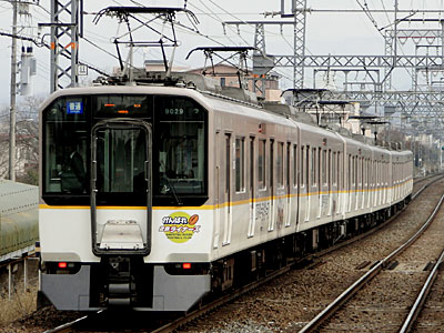 三宮・大阪難波方面に連結されることが多かった
（9029編成）
菖蒲池（あやめいけ）にて